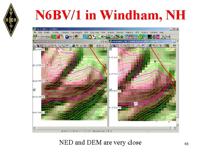 N 6 BV/1 in Windham, NH NED and DEM are very close 46 