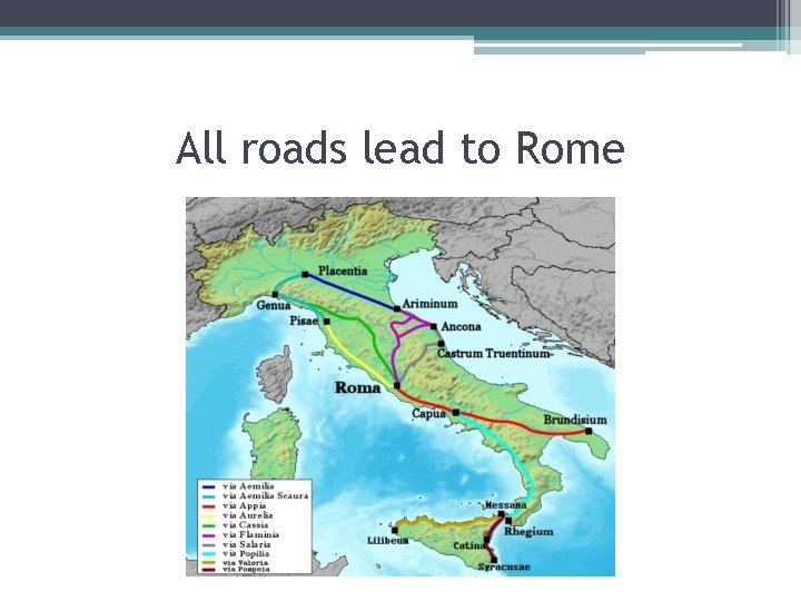 All roads lead to Rome 