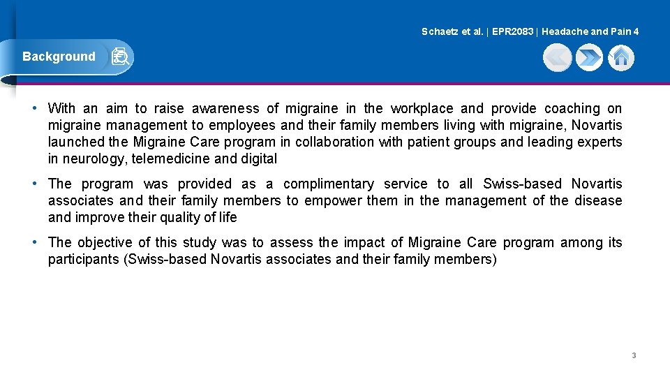 Schaetz et al. | EPR 2083 | Headache and Pain 4 Background • With