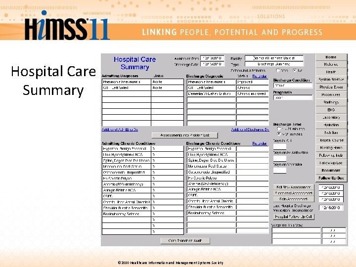 Hospital Care Summary © 2010 Healthcare Information and Management Systems Society 