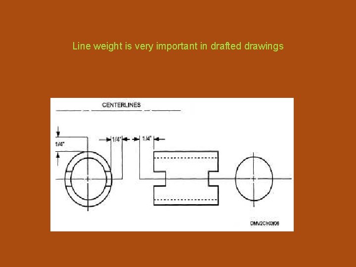 Line weight is very important in drafted drawings 