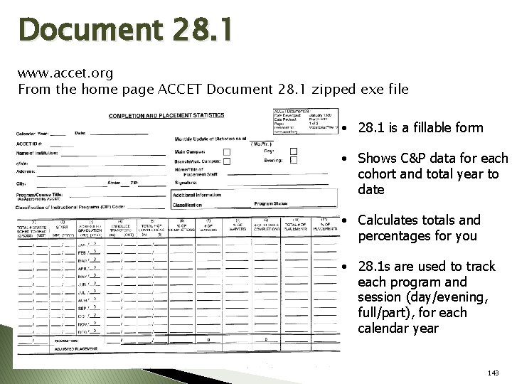Document 28. 1 www. accet. org From the home page ACCET Document 28. 1