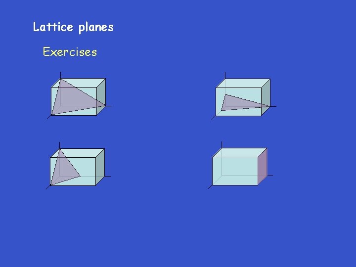 Lattice planes Exercises 