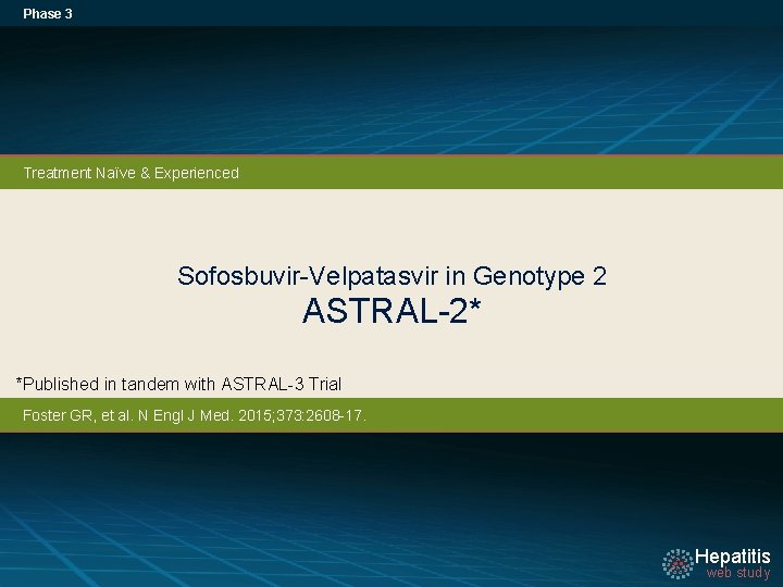 Phase 3 Treatment Naïve & Experienced Sofosbuvir-Velpatasvir in Genotype 2 ASTRAL-2* *Published in tandem