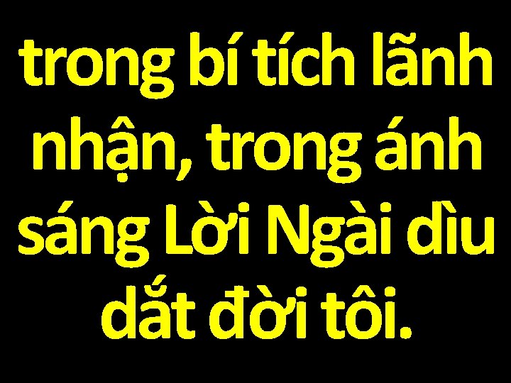 trong bí tích lãnh nhận, trong ánh sáng Lời Ngài dìu dắt đời tôi.