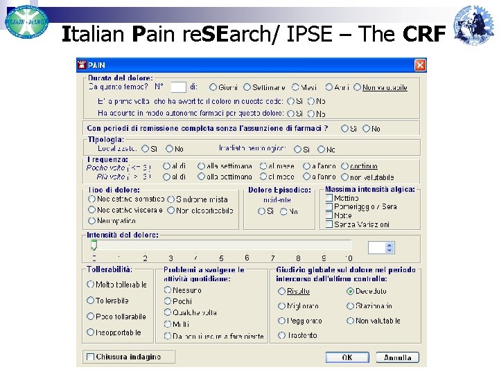 Italian Pain re. SEarch/ IPSE – The CRF 