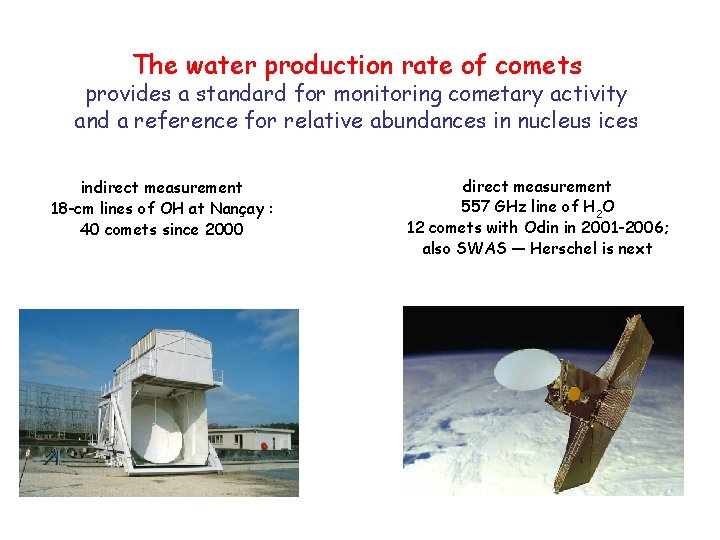 The water production rate of comets provides a standard for monitoring cometary activity and
