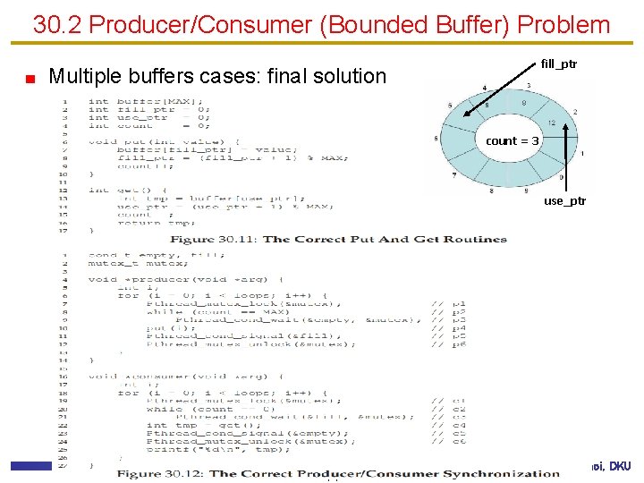 30. 2 Producer/Consumer (Bounded Buffer) Problem fill_ptr Multiple buffers cases: final solution count =