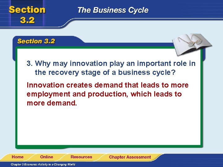 3. Why may innovation play an important role in the recovery stage of a