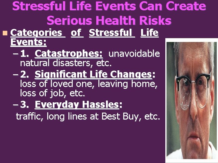 Distressing Event Chapter 14 pt 1 Stress and Health Bellringer