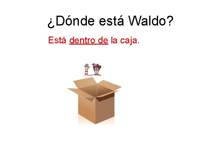 ¿Dónde está Waldo? Está dentro de la caja. 
