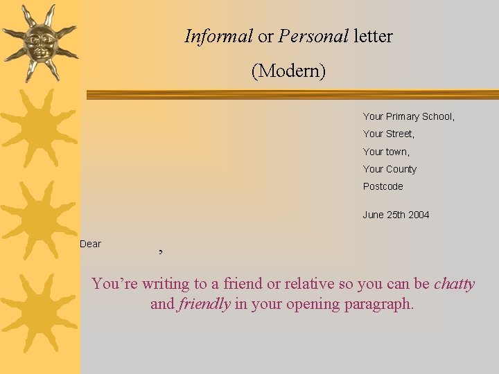 How to set out an Informal letter Modern