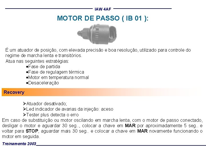 IAW 4 AF MOTOR DE PASSO ( IB 01 ): É um atuador de