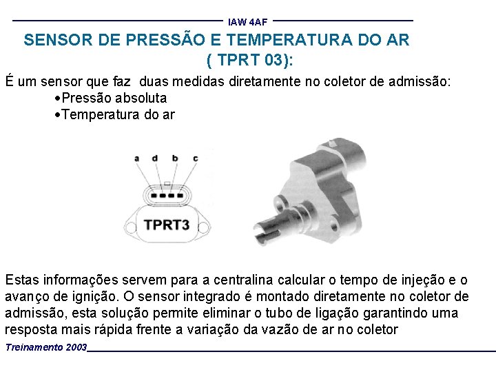 IAW 4 AF SENSOR DE PRESSÃO E TEMPERATURA DO AR ( TPRT 03): É