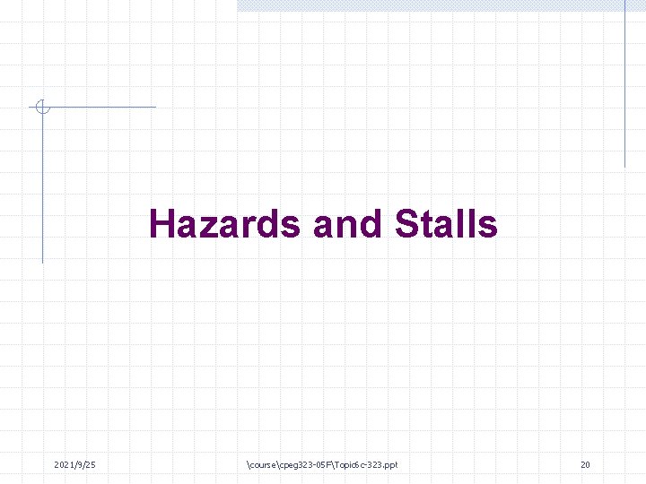 Hazards and Stalls 2021/9/25 coursecpeg 323 -05 FTopic 6 c-323. ppt 20 