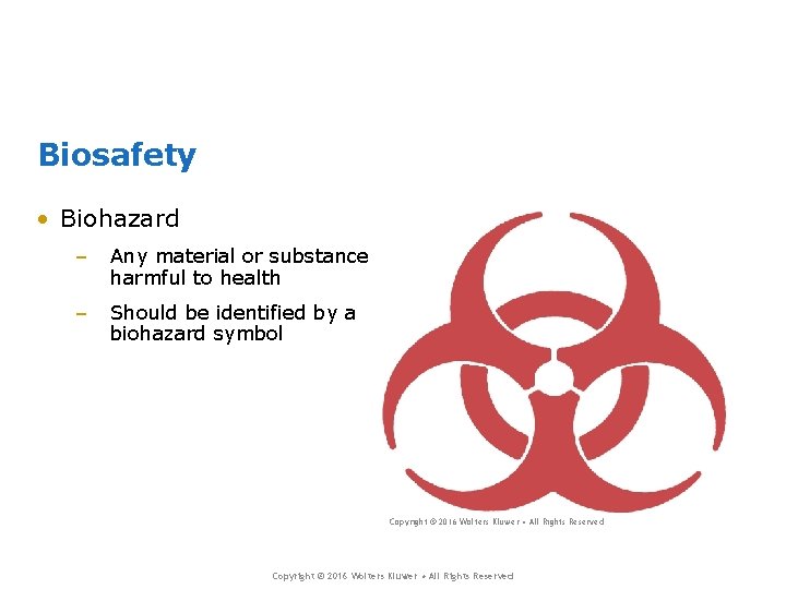 Biosafety • Biohazard – Any material or substance harmful to health – Should be Biosafety • Biohazard – Any material or substance harmful to health – Should be