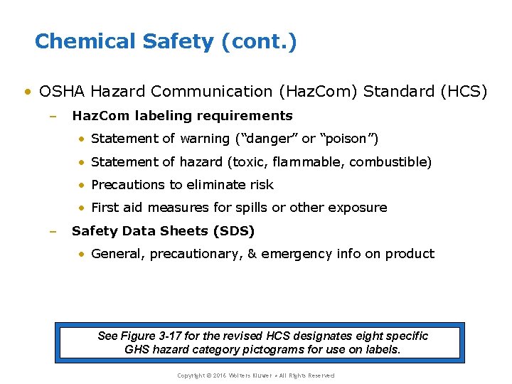 Chemical Safety (cont. ) • OSHA Hazard Communication (Haz. Com) Standard (HCS) – Haz. Chemical Safety (cont. ) • OSHA Hazard Communication (Haz. Com) Standard (HCS) – Haz.