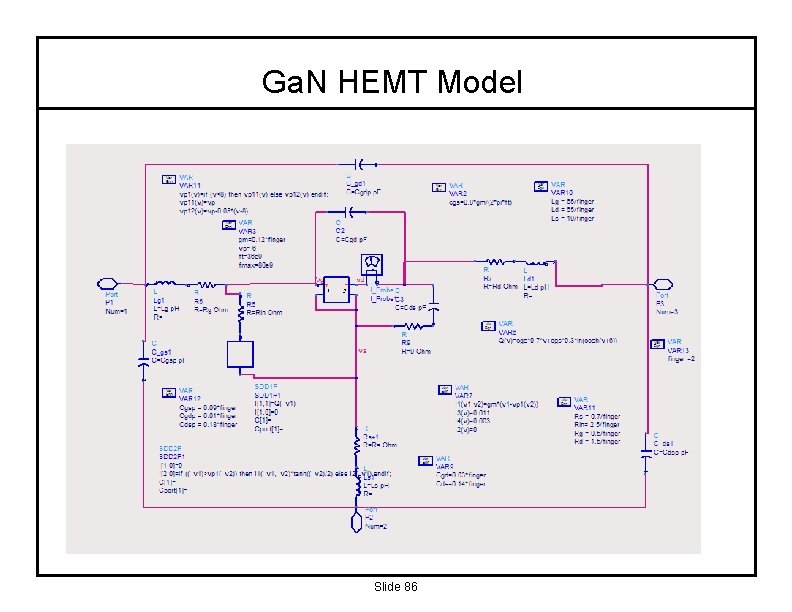 Ga. N HEMT Model Slide 86 