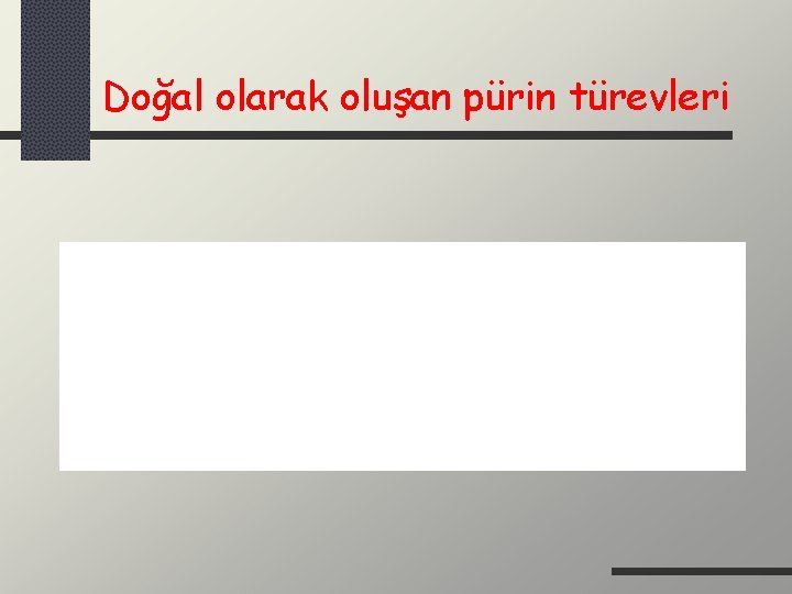 Doğal olarak oluşan pürin türevleri 