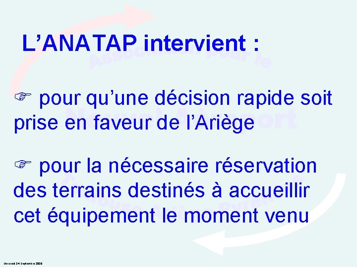 L’ANATAP intervient : pour qu’une décision rapide soit prise en faveur de l’Ariège pour