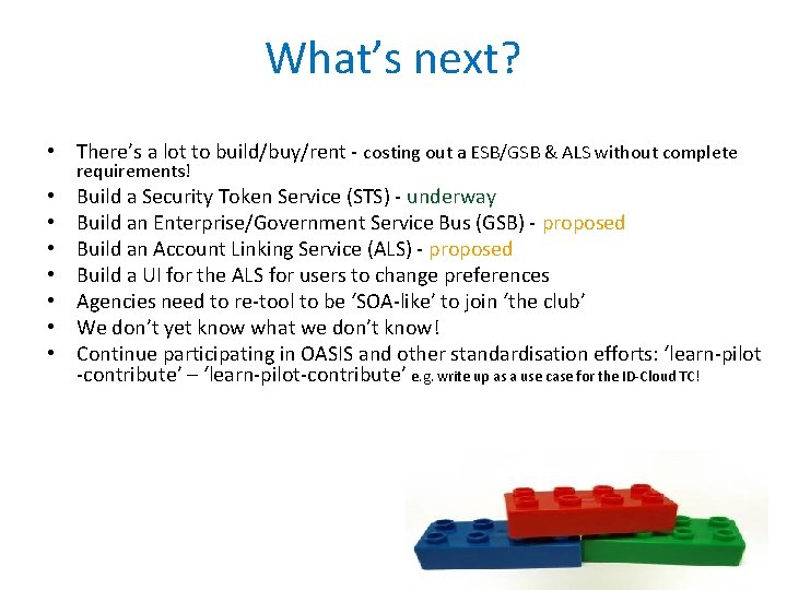 What’s next? • There’s a lot to build/buy/rent - costing out a ESB/GSB & What’s next? • There’s a lot to build/buy/rent - costing out a ESB/GSB &