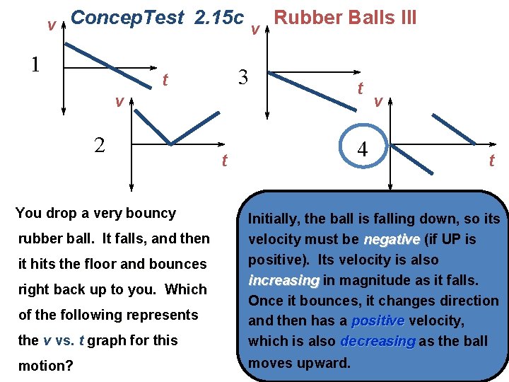 v Concep. Test 2. 15 c v Rubber Balls III 1 3 t v