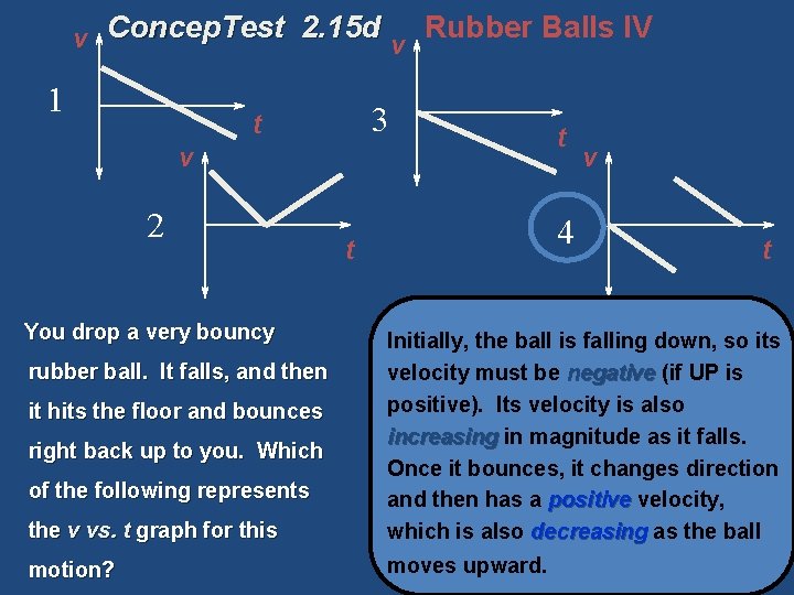 v Concep. Test 2. 15 d v Rubber Balls IV 1 3 t v