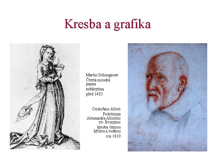 Kresba a grafika Martin Schongauer Čtvrtá moudrá panna mědirytina před 1483 Cristofano Allori Podobizna