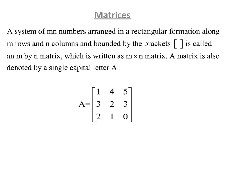 Matrices 