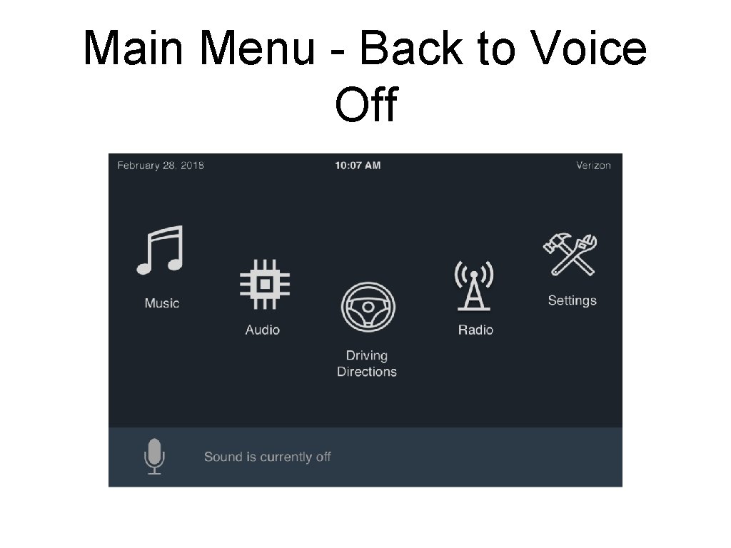 Main Menu - Back to Voice Off 
