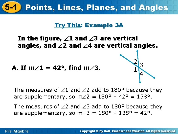 5 -1 Points, Lines, Planes, and Angles Try This: Example 3 A In the