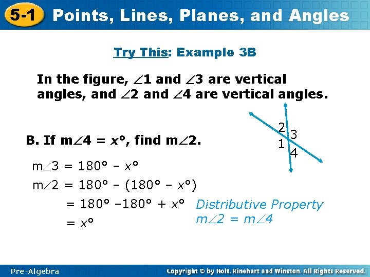 5 -1 Points, Lines, Planes, and Angles Try This: Example 3 B In the