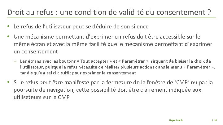 Droit au refus : une condition de validité du consentement ? • Le refus