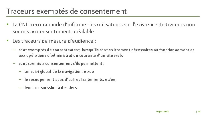 Traceurs exemptés de consentement • La CNIL recommande d’informer les utilisateurs sur l’existence de