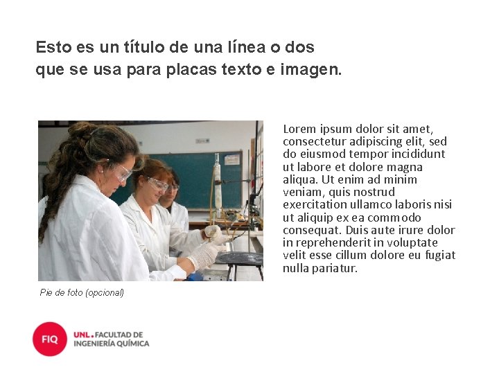 Esto es un título de una línea o dos que se usa para placas