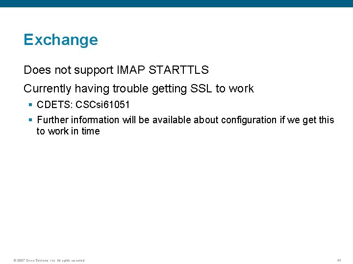 Exchange Does not support IMAP STARTTLS Currently having trouble getting SSL to work §