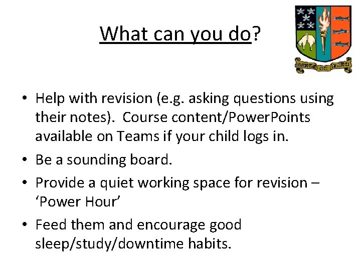 What can you do? • Help with revision (e. g. asking questions using their