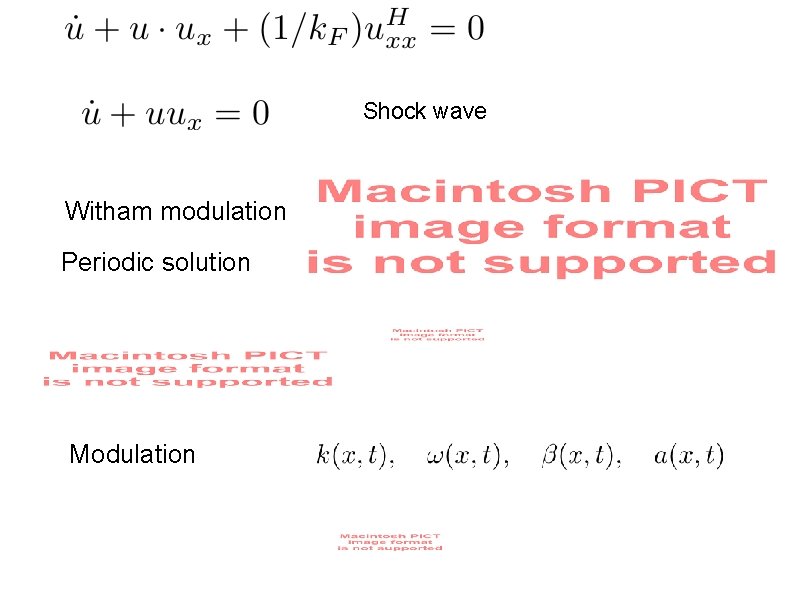 Shock wave Witham modulation Periodic solution Modulation 