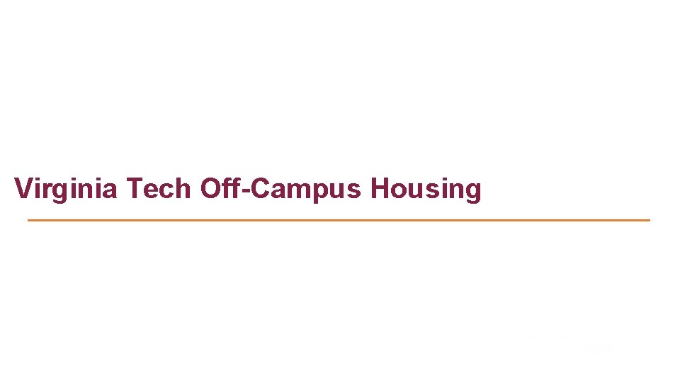 Virginia Tech Off-Campus Housing 