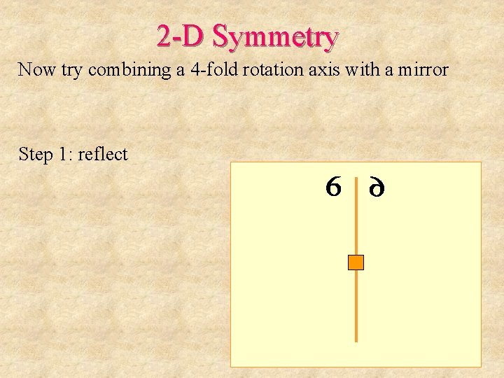 2 -D Symmetry Now try combining a 4 -fold rotation axis with a mirror