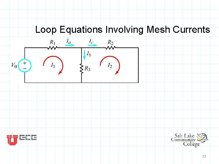 Loop Equations Involving Mesh Currents 22 Loop Equations Involving Mesh Currents 22