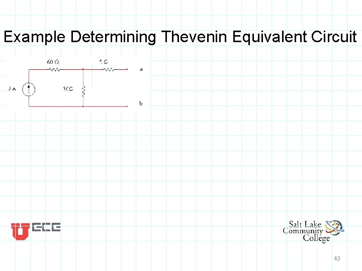 Example Determining Thevenin Equivalent Circuit 42 Example Determining Thevenin Equivalent Circuit 42