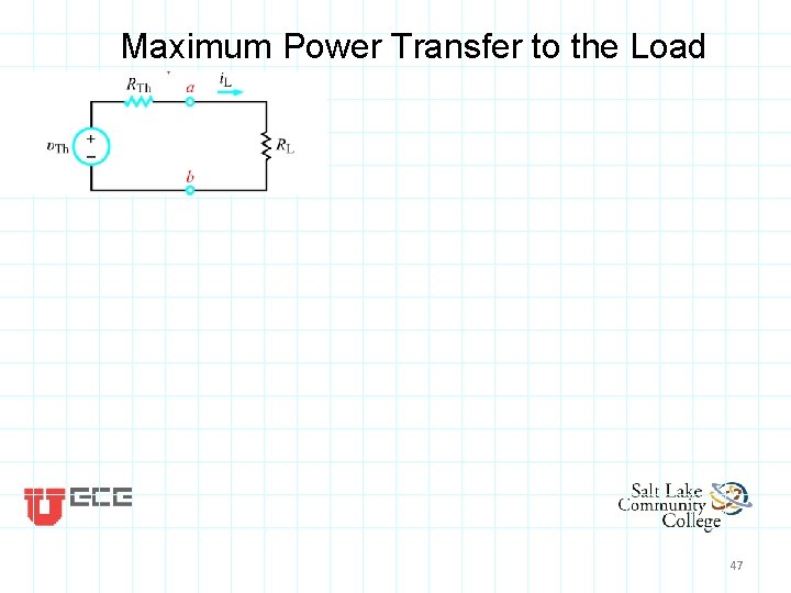 Maximum Power Transfer to the Load 47 Maximum Power Transfer to the Load 47