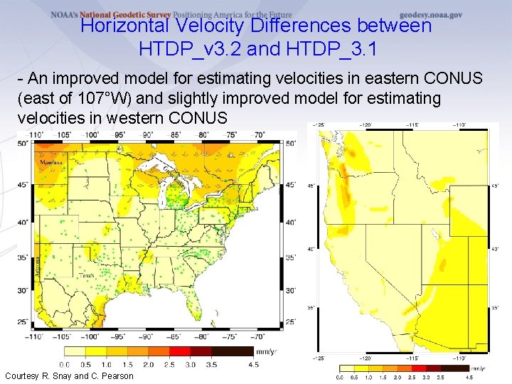 Horizontal Velocity Differences between HTDP_v 3. 2 and HTDP_3. 1 - An improved model