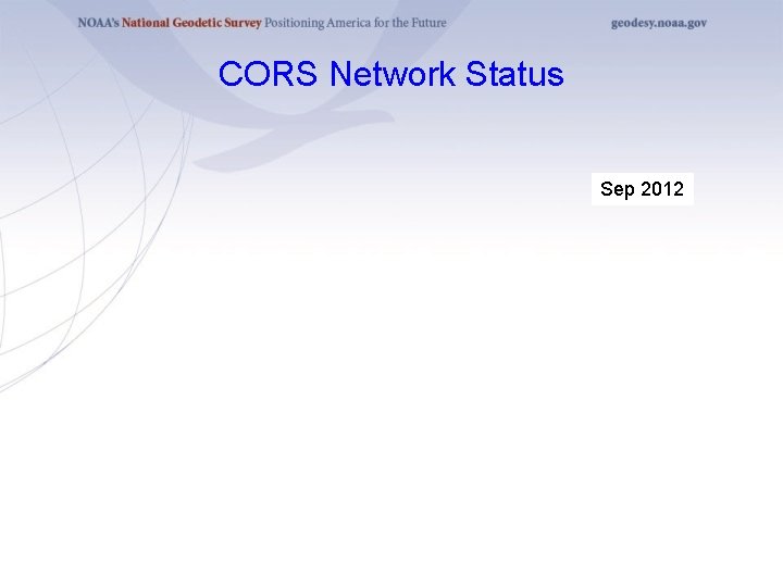 CORS Network Status Sep 2012 