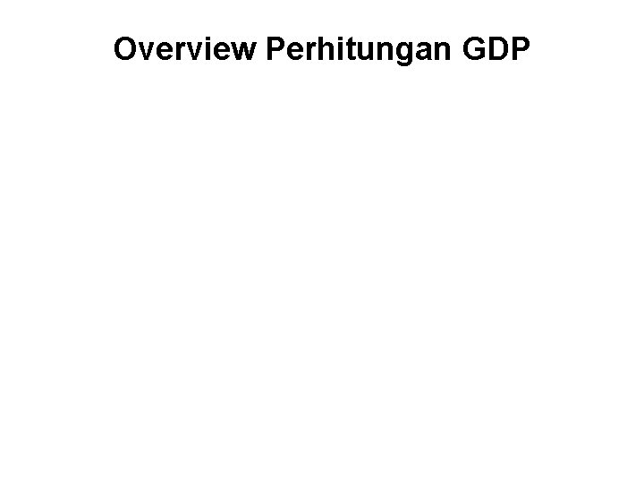 Overview Perhitungan GDP 