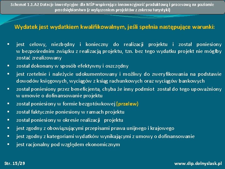 Schemat 1. 1. A 2 Dotacje inwestycyjne dla MŚP wspierające innowacyjność produktową i procesową