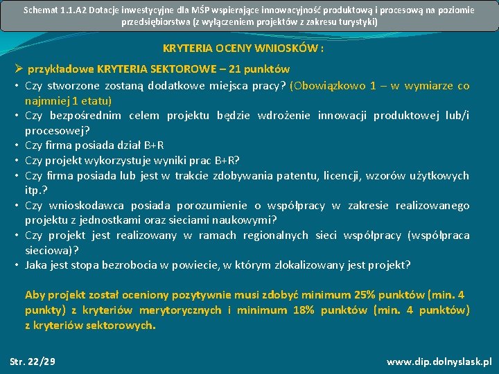 Schemat 1. 1. A 2 Dotacje inwestycyjne dla MŚP wspierające innowacyjność produktową i procesową