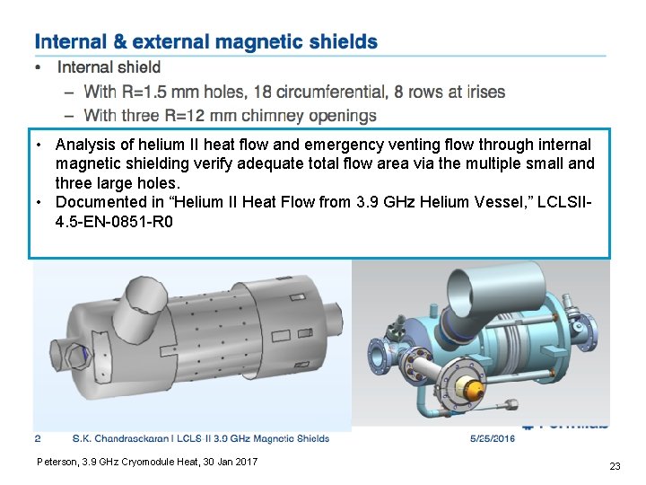  • Analysis of helium II heat flow and emergency venting flow through internal