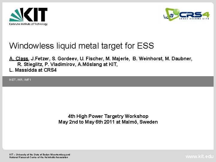 Ess Target Design Windowless liquid metal target for ESS A Class